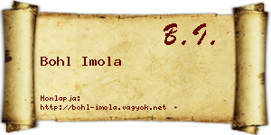 Bohl Imola névjegykártya
